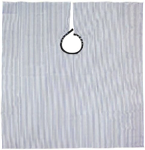 Miniatura 2 de Campbell's Capa de peinado Seersucker para peluqueros y estilistas (azul marino y blanco), rayas blancas y negras