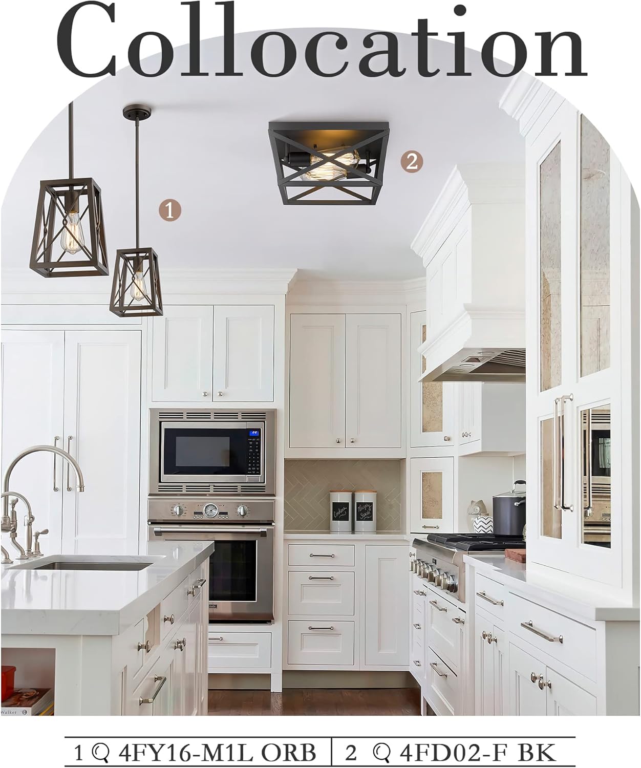 Chеареѕt 🛒 FEMILA 2-Light Ceiling Light Fixture, Rustic Farmhouse Flush Mount Lighting, Black Finish, 4FD02-F BK