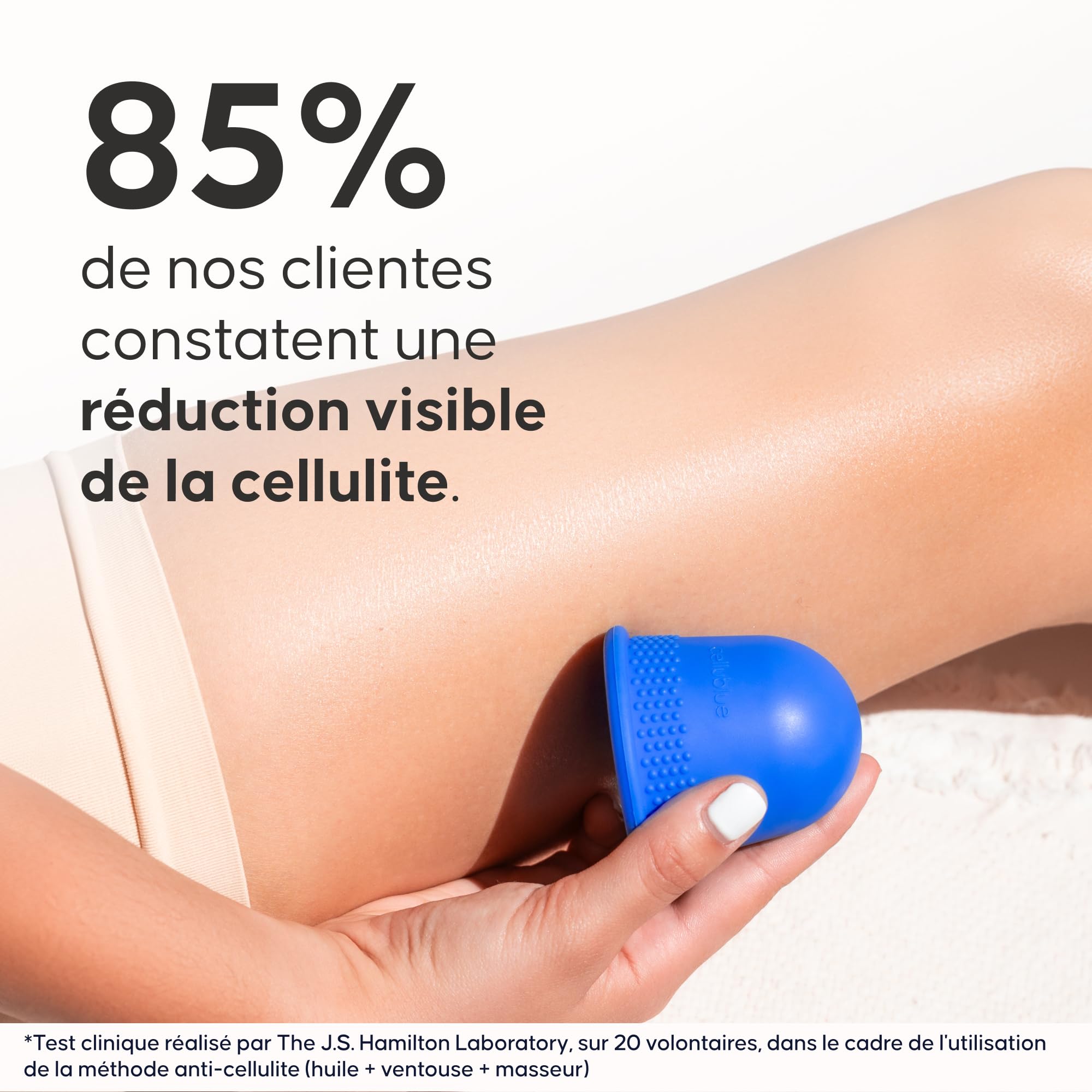 Cellublue Ventouse Anti-Cellulite Originale & Brevetée – Méthode palper-rouler, aide à réduire l’aspect peau d’orange, améliore la fermeté, résultats en 7 jours