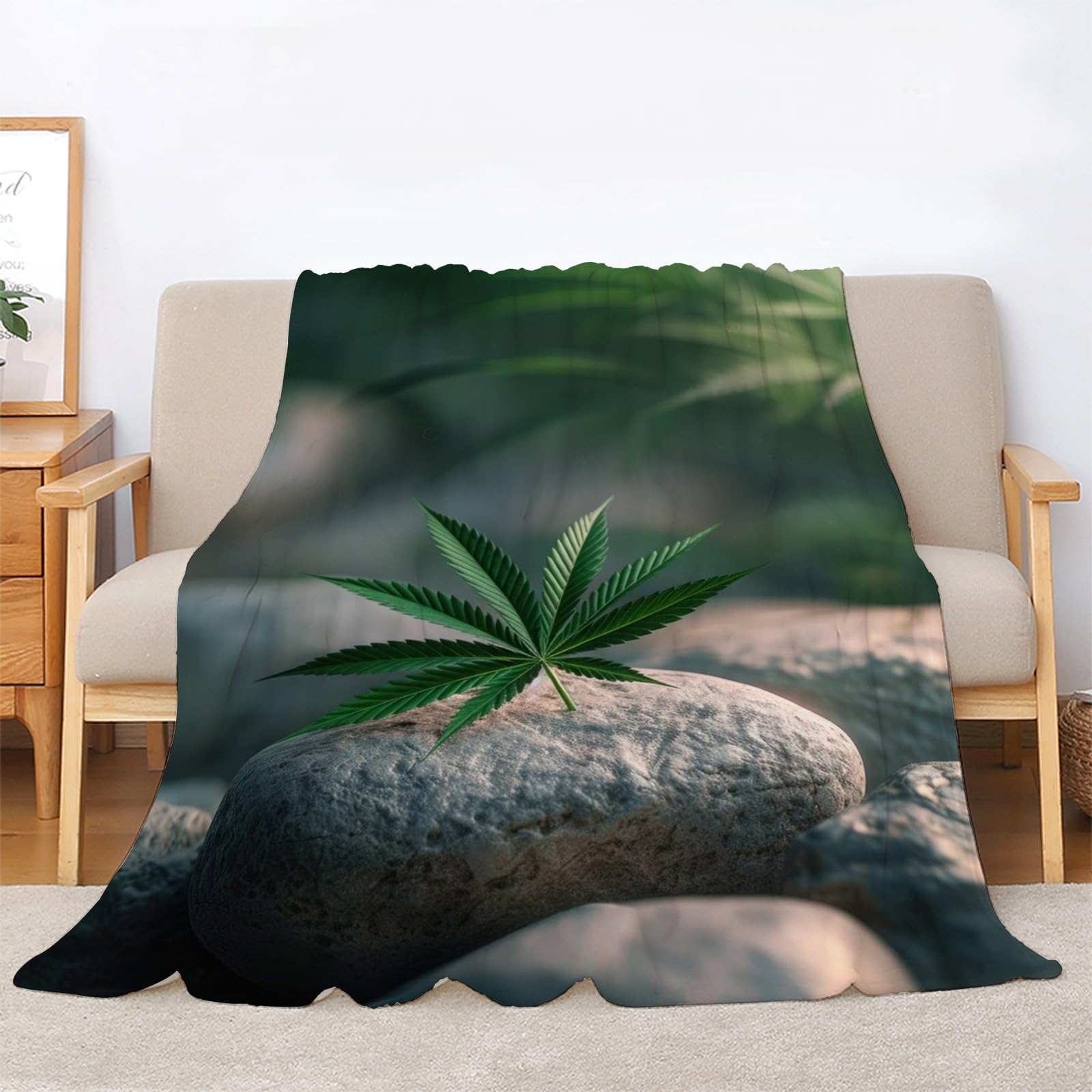 Puszysty koc z marihuany 200 x 200 cm, miękki i dwustronny koc polarowy z kamienia, idealny koc na sofę i łóżko, mg1103