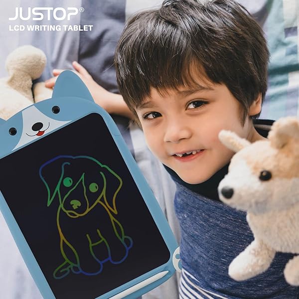PUPPY LCD Writing Tablet, Large 10 Inch, Colorful Screen, Erasable Electronic Digital Drawing Pad Doodle Board With Stylus Pen, Gift for Kids Adults Home School Office (Pink) - 2