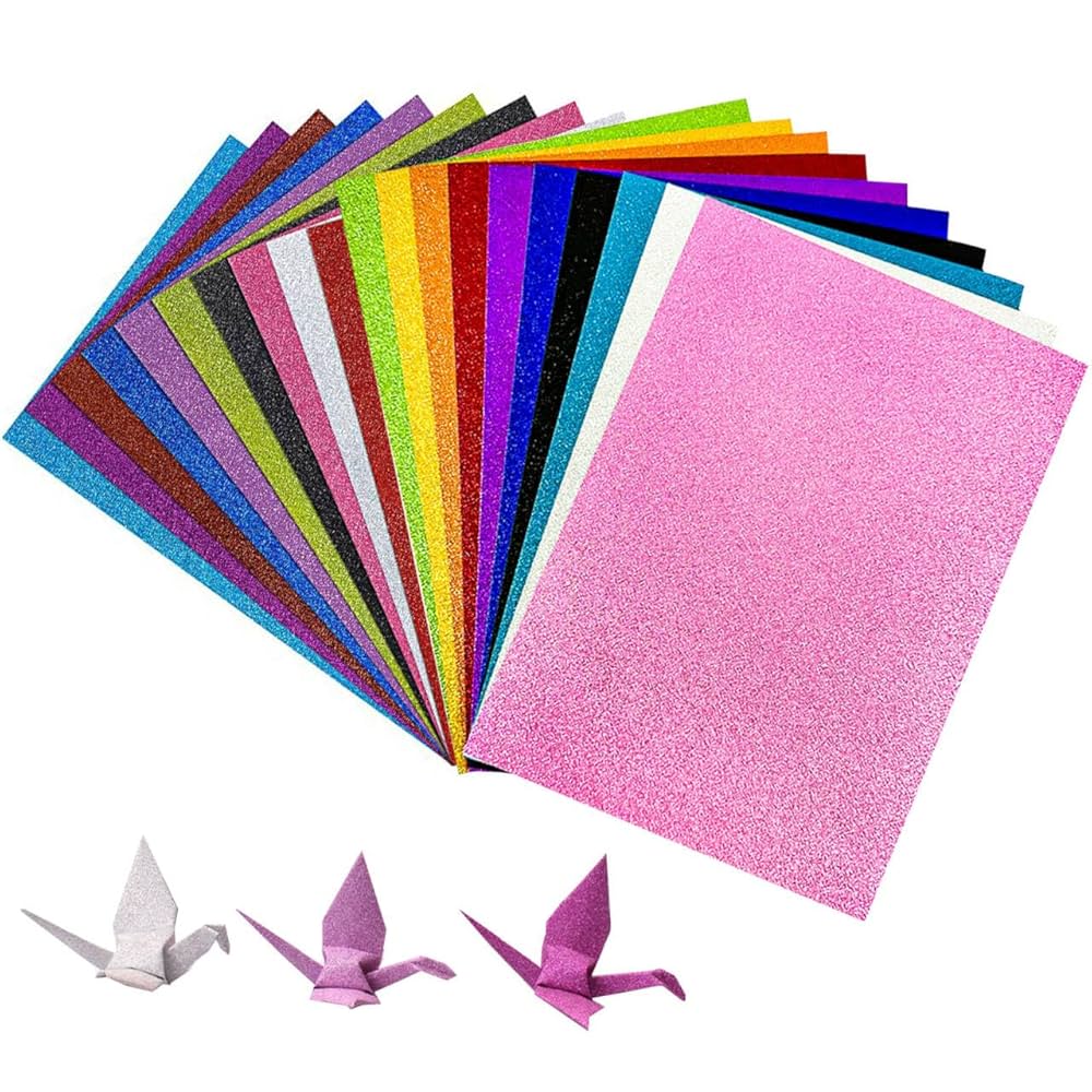 Carta Glitterata A4 - 20 Fogli In 10 Colori, 250 G/m², Per Artigianato E Design - Foto 4