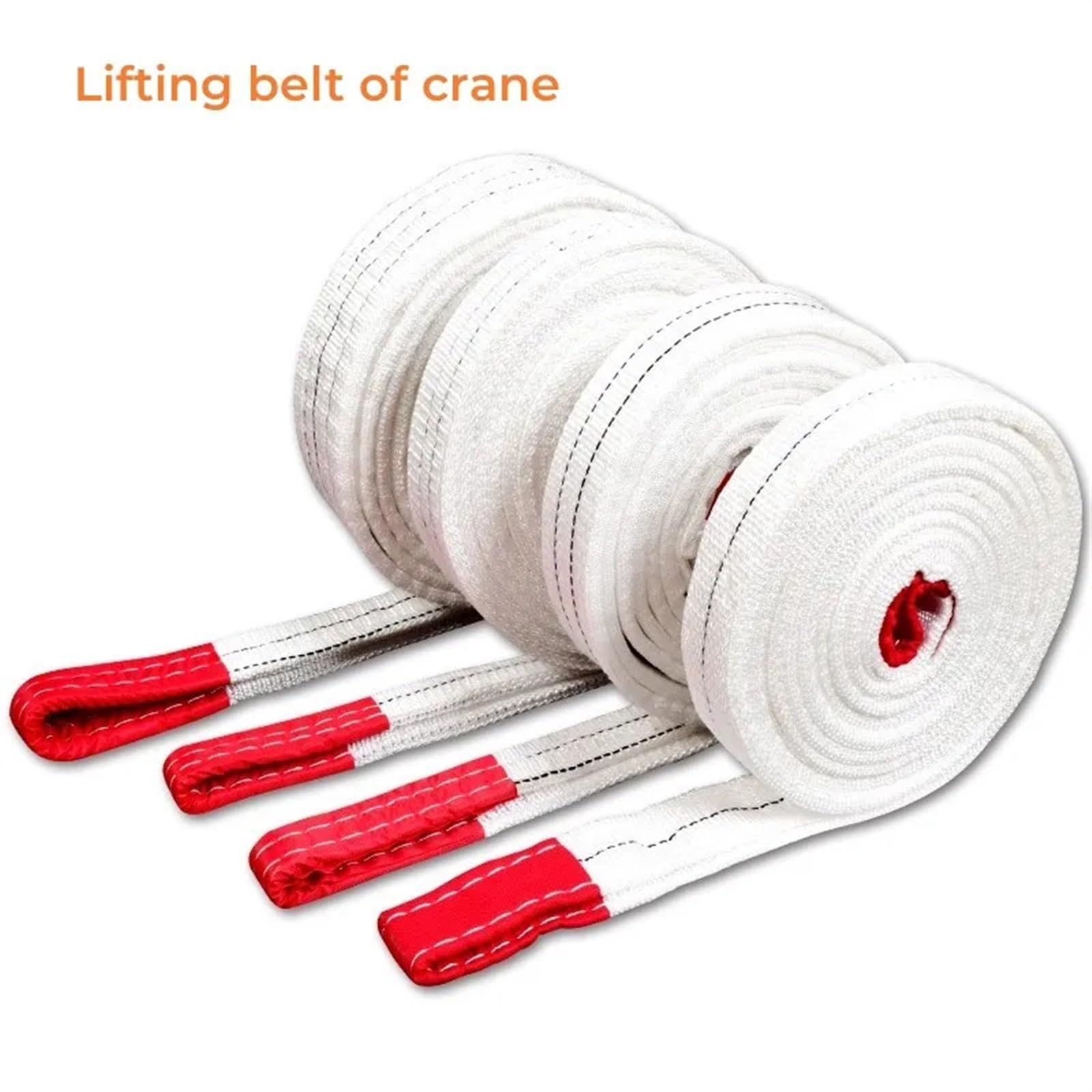 4-lagiges, geflochtenes, verschleißfestes Hebeband für Krane, Industrie, Flachgurt, Anhängerseil, Tragfähigkeit 1-2 t für Hebezeuge,1 Ton Length 1m