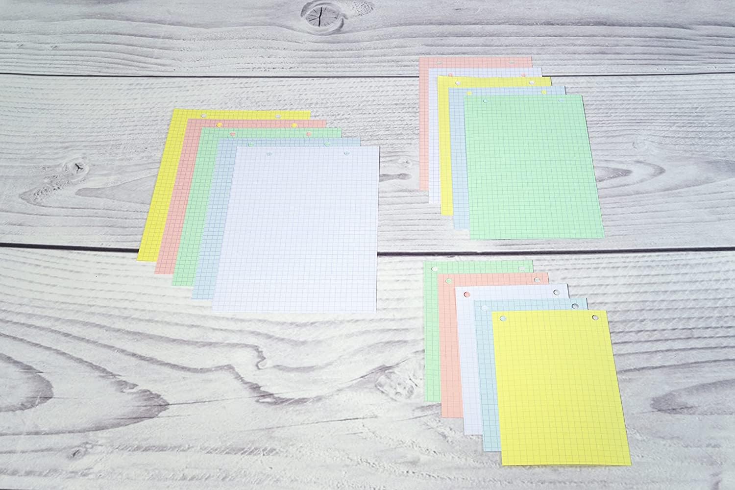 Lot de 10 Etui de 100 fiches Bristol couleurs assorties 148x210 quadrillé 5x5 perforées