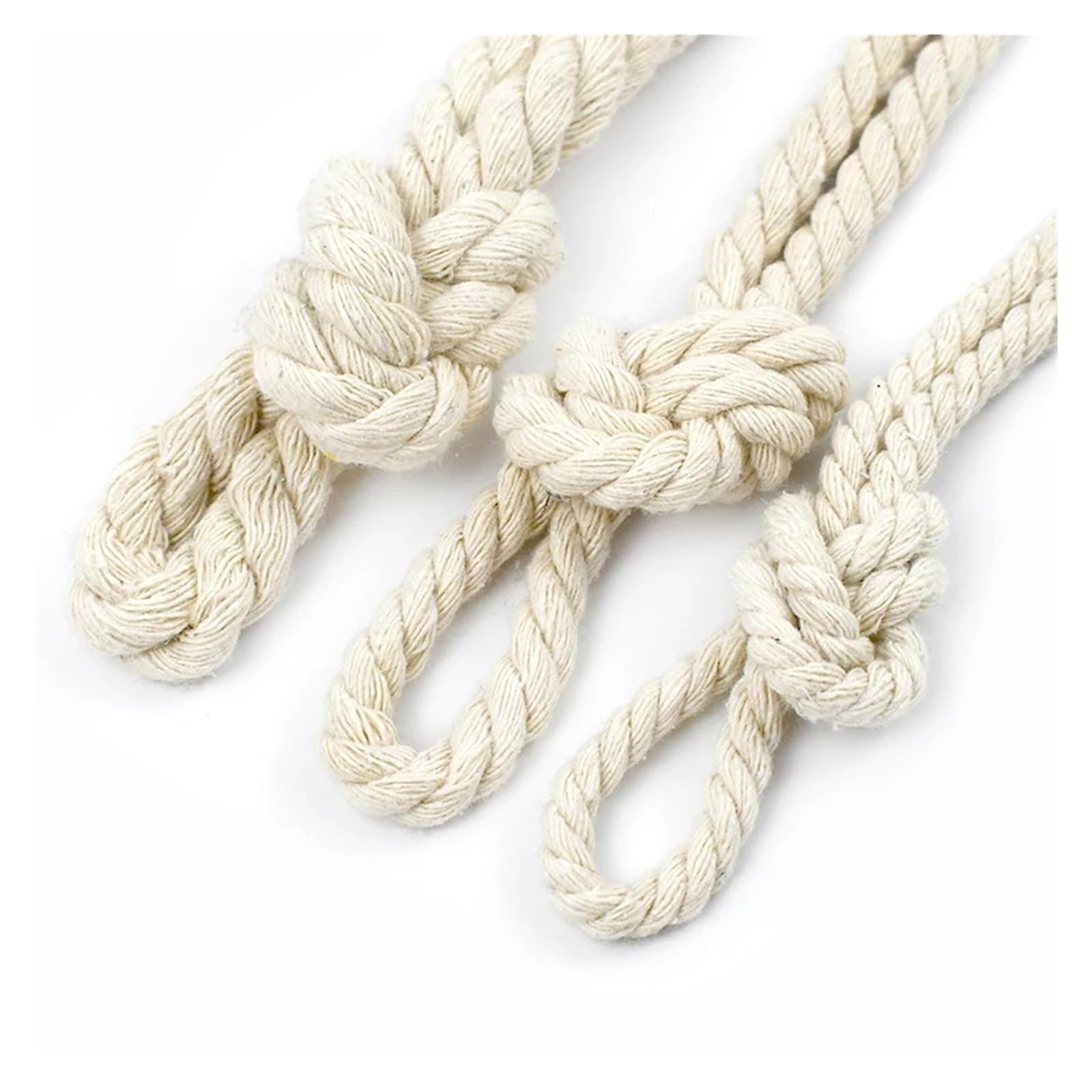 1PC 2/5/10M Beige 5-20mm Braid Macrame Cord 3 Shares Cotton Rope Twisted Ropes Thread Decorative String Bag Clothes Home Lace Sewing(Beige-15mm,10Meters)