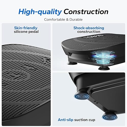 Miniatura 4 de MERACH - Máquina de ejercicios de placa de vibración, equipo de entrenamiento de cuerpo entero para mujeres, pedal de Bluetooth y silicona, placa