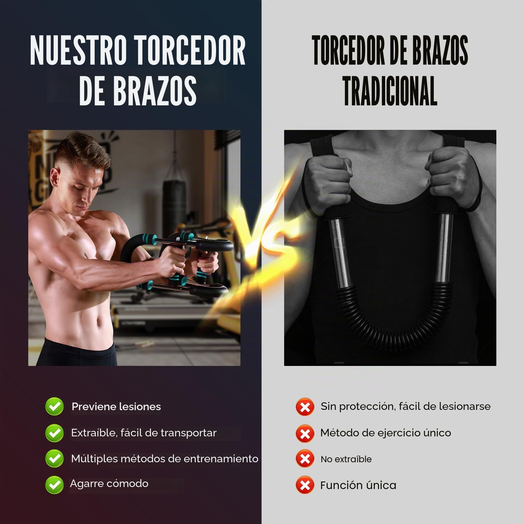 Twister Armtrainer - Ejercitador de Brazos Ajustable 30KG/40KG, Equipo Fitness Portátil con Muelle para Casa/Oficina/Viajes - Tonifica Pecho, Brazos y Hombros en 10 Minutos Diarios