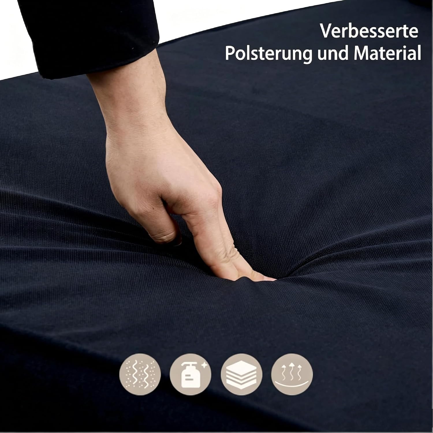LSLIFE 4 in 1 Schlafsessel, Schlafsofa mit Bettfunktion Armlehnen & Kissen verstellbar 6-Position Rückenlehne Liegestühl Lounge Couch Guest Sleeper Sessel für Home Office ﻿ (80cm schwarz)