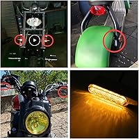 Vista 2 de evomosa Mini luz LED de señal de giro para motocicleta, 2 unidades, indicador universal para manillar, luz intermitente, lámpara intermitente