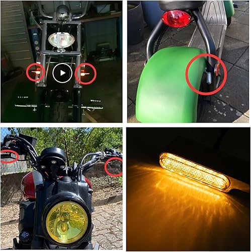 Miniatura 2 de evomosa Mini luz LED de señal de giro para motocicleta, 2 unidades, indicador universal para manillar, luz intermitente, lámpara intermitente con