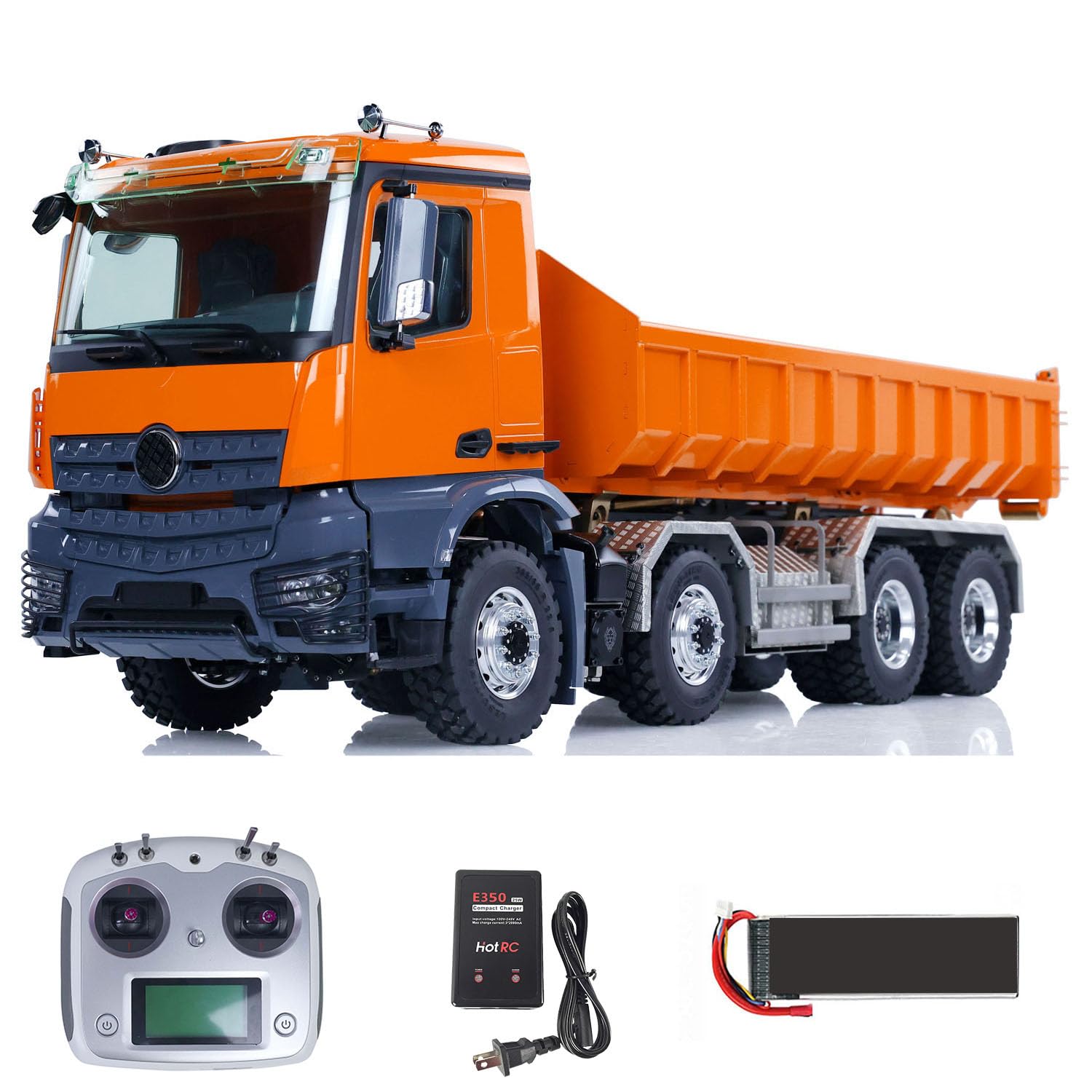 TOUCAN RC HOBBY 1 14 LESU 8x8 Hydraulic RC Dump Truck Roll On Off Metal RTR Tipper Cars