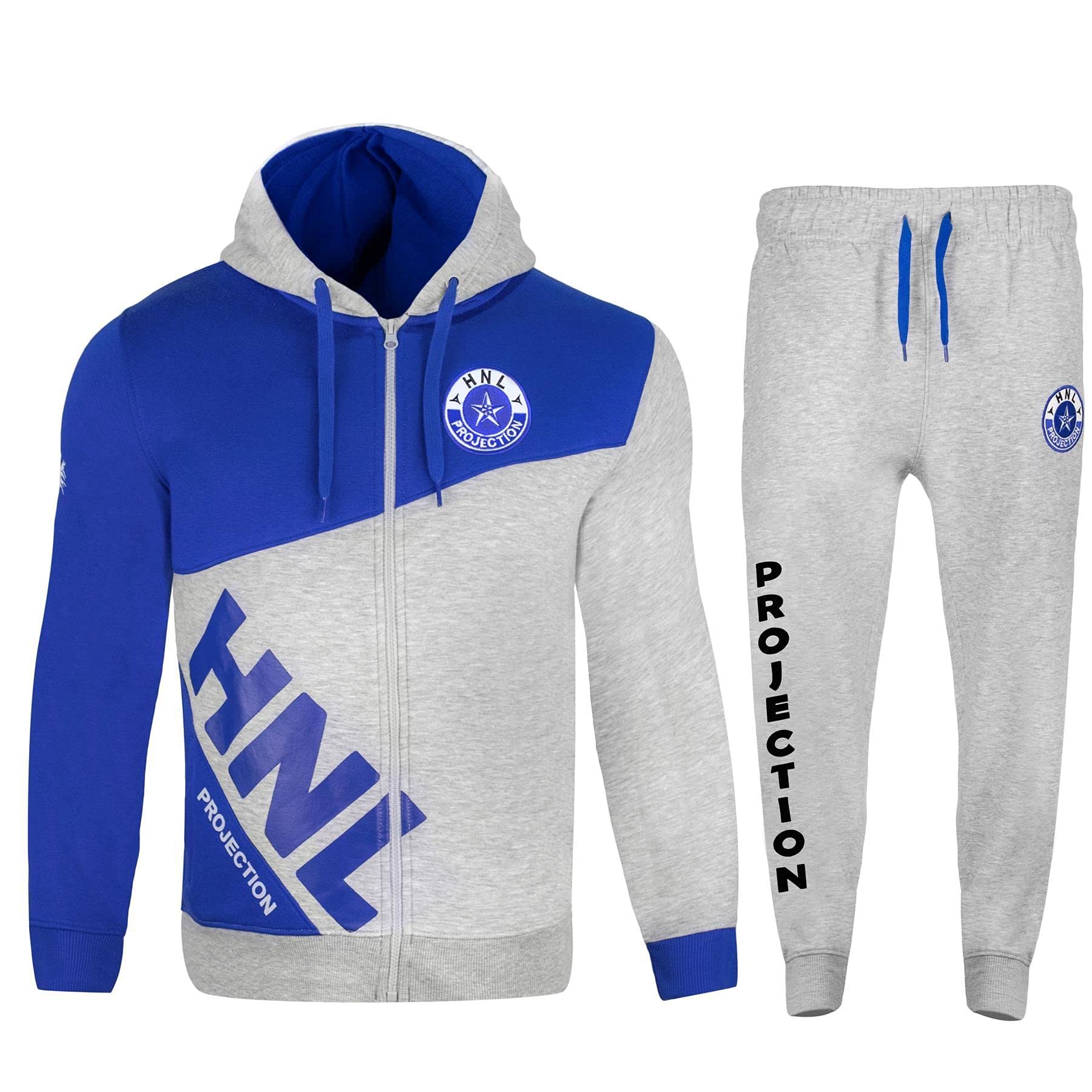 A2z Men's Grey Tracksuit Kings Embroidered Hoodie - T.s Hnl Dady ._ Xxl