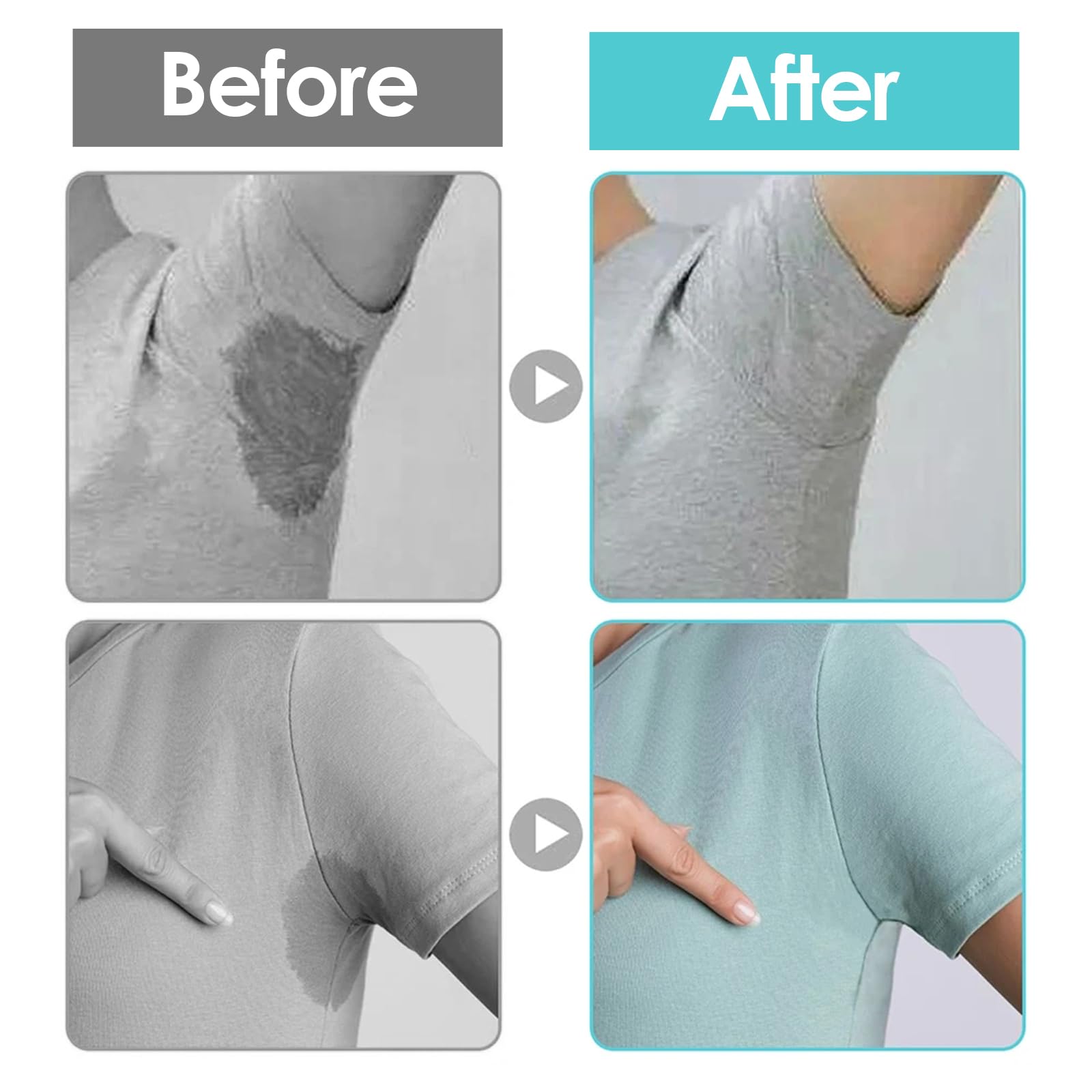 40 Piezas Almohadillas Sudor, Almohadillas de Sudoración para Axilas, Cómodo y Invisible Parches Antisudor Axilas, Protector Antitranspirante para Sudor y Olor para Hombres y Mujeres