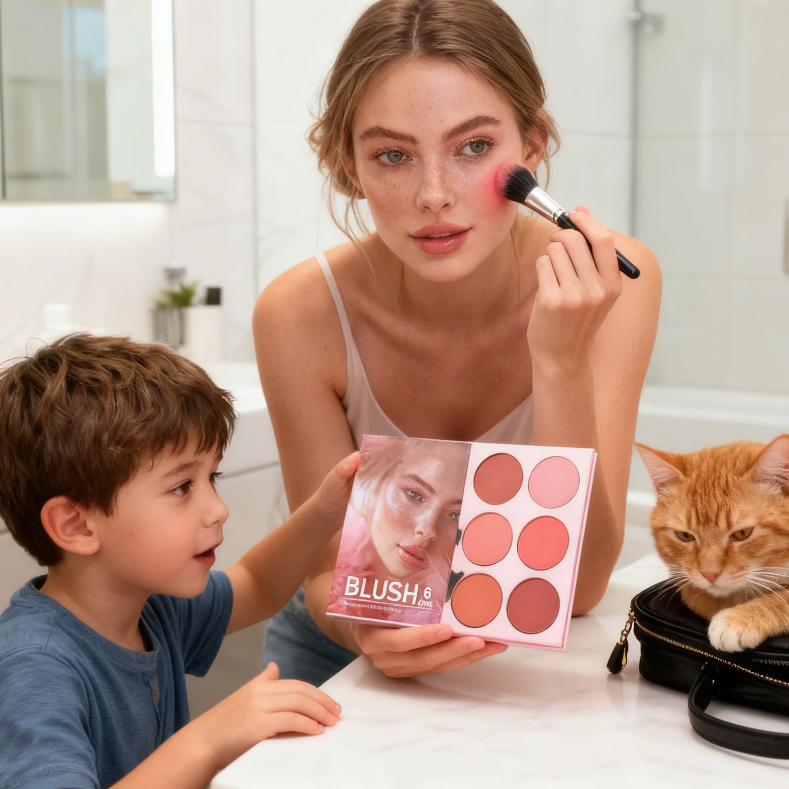 Libro di Trucco Palette Illuminante a 6 Colori | Palette di Ombretti in Stile Libro con 24 Colori Per Appuntamenti Bellezza Festa Uso Quotidiano Palco Fotografia