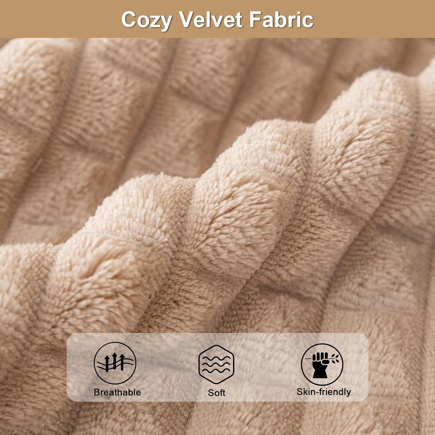 Soft Velvet Fuzzy Couch Covers Washable(1PC, 35.4"x82.7") image 2