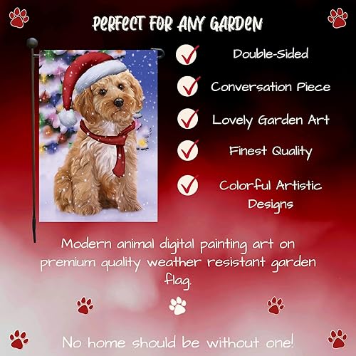 Miniatura 5 de Doggie of the Day Cockapoo - Banderas de jardín para perros  País de las Maravillas de Navidad  Doble cara  Regalo decorativo de primavera