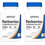 Nutricost Berberine HCl 600mg, 60 Capsules (2 Bottles) - Gluten Free, Veggie Caps, Non-GMO