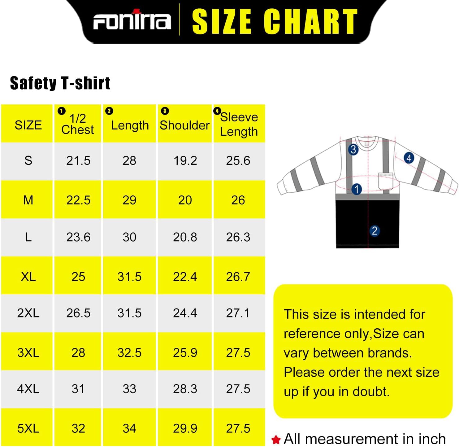 FONIRRA Safety Reflective High Visibility Long Sleeve T Shirts with Hood for Men Construction Work ANSI Class 3 - Image 7