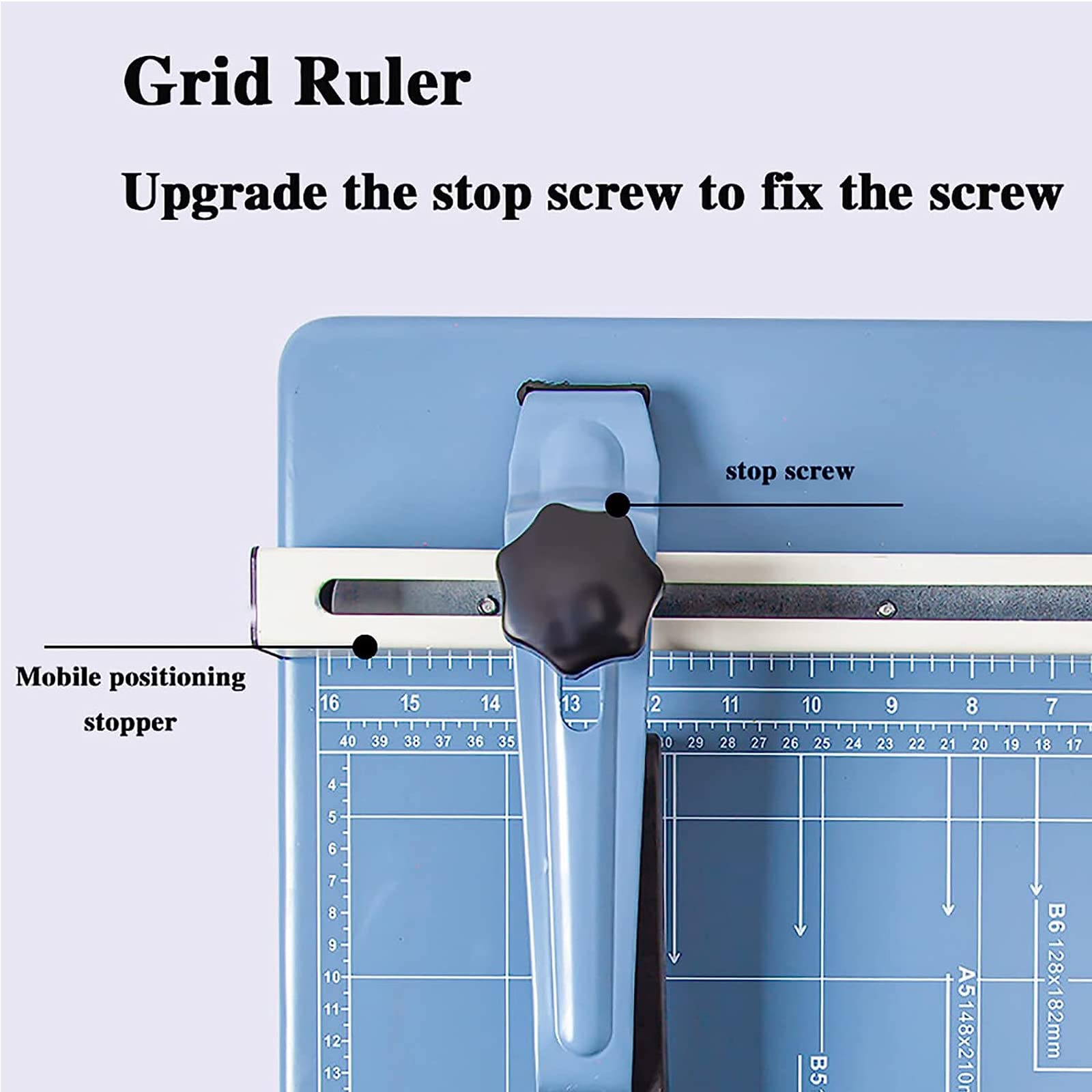 Guillotine Papierschneider, robust, A4-Trimmer mit Sicherheitsschutz, klare Schneidführung, Metallbasis, 0,5–45 mm dick, für Büro, Schule, Fabrik