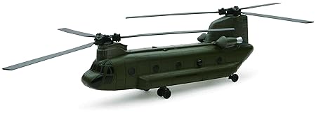 New Ray, 1:60 Scale, Die Cast Boeing CH-47 Chinook Helicopter (Green)