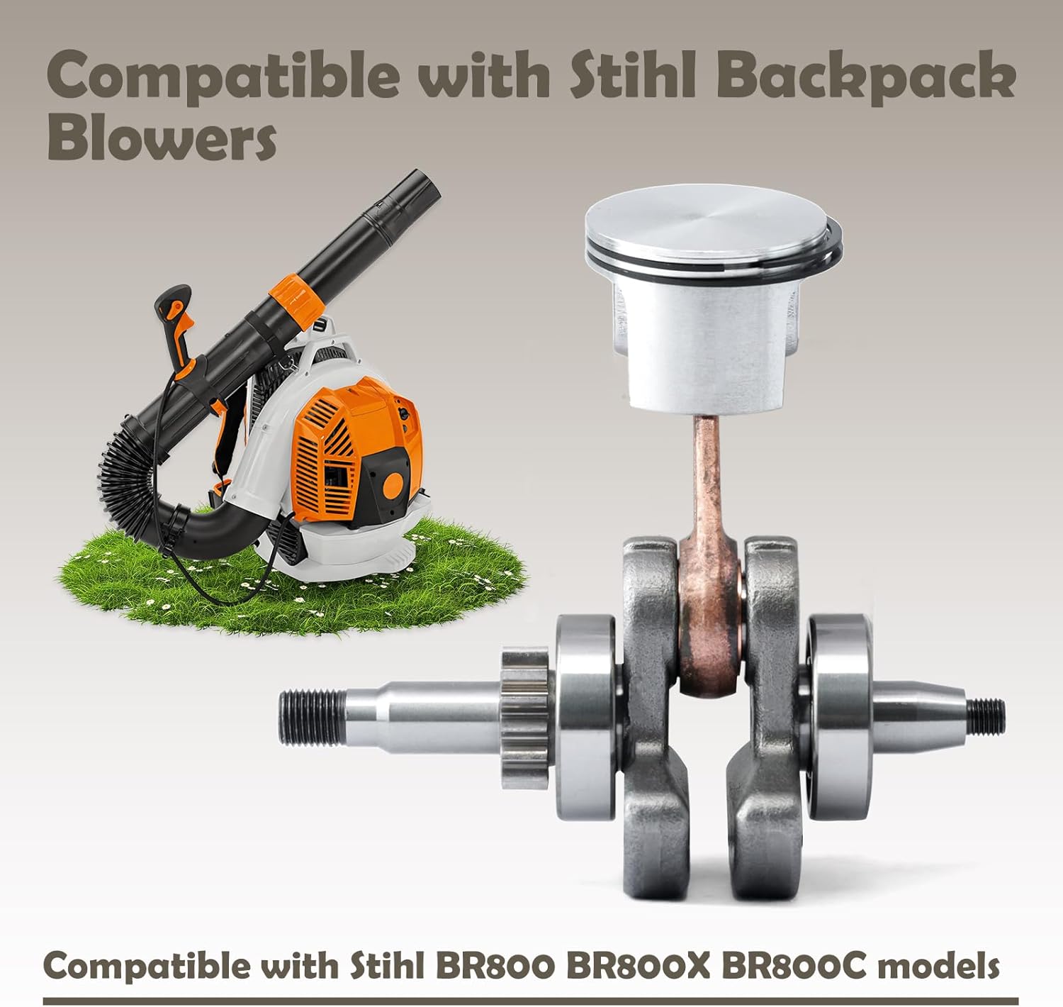4283 030 0401 Leaf Blower Crankshaft Assembly Compatible with Stihl BR800 BR800X BR800C Backpack Blowers Replace 42830300401 4283-030-0401