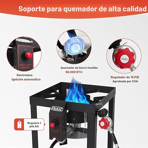 Miniatura 5 de NUUK Freidora de pavo de 30 cuartos de galón y freidora de pescado de 10 cuartos de galón, olla de aluminio con canasta, quemador de 50,000 BTU