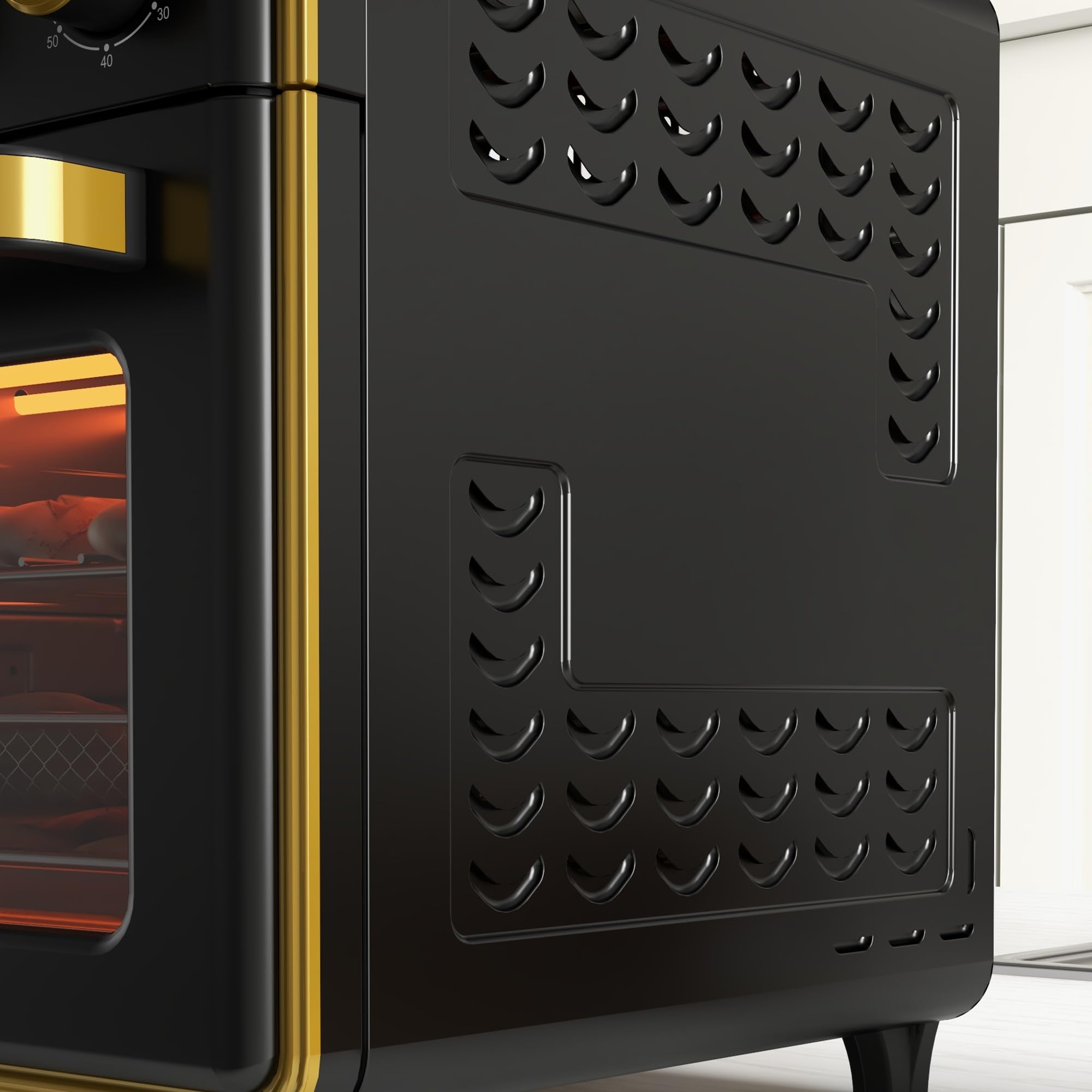 HOMCOM Minibackofen mit Umluft 20L Mini Ofen mit Backblech, Grillrost und Krümelblech, 90 °C-230 °C Heißluftfritteuse mit 5 Modi, Frittierkorb, 60 Min. Timer, 1400W, Metall
