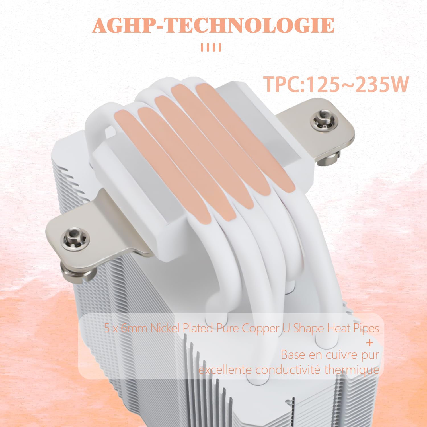 TR Assassin King 120 SE White ARGB Refroidisseur d'air pour processeur,5 caloducs,TL-C12CW-S PWM Refroidisseur de processeur silencieux, Pour AMD AM4 AM5/Intel 1151/1150/1200/1700