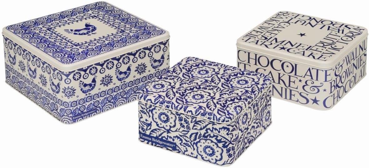 Emma Bridgewater Blue Hen Set of 3 Square Cake Tins
