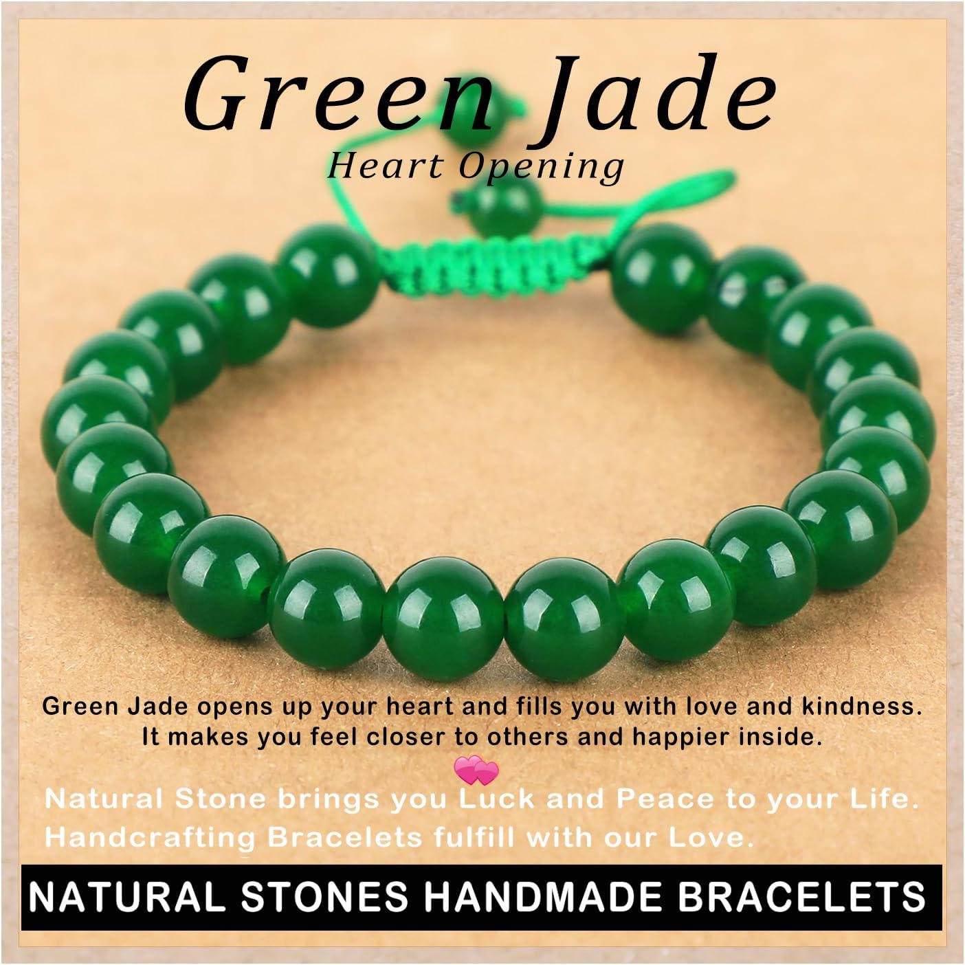 Pulsera macramé artesanal unisex con piedras de sanación