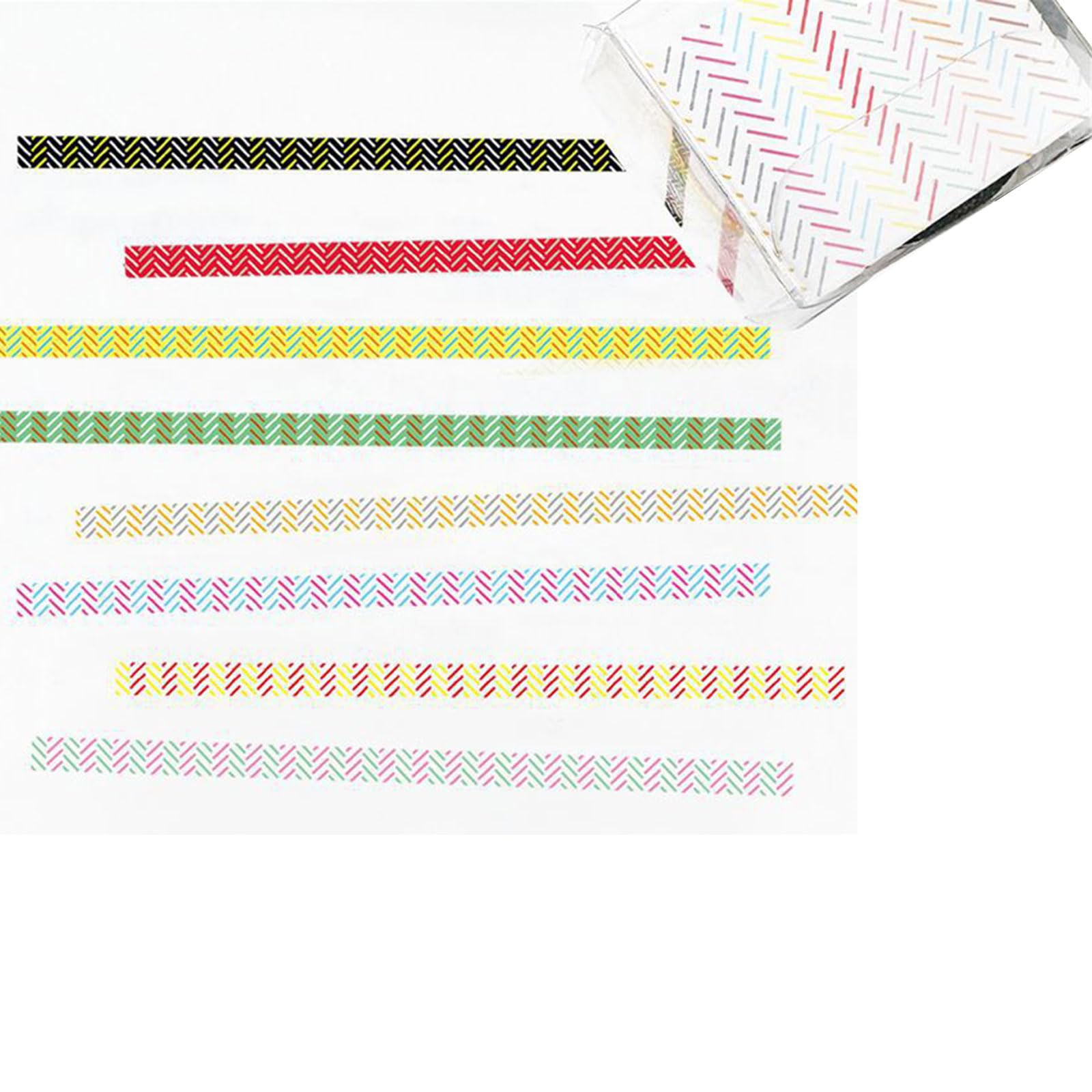 Buxuaaaa 8Rolls Decorative Tapes 3mmX5m Dot Striped Tapes for Journal Planners Notebooks Scrapbooking Photo Album Decoration Scrapbooking Adhesive Tape Set