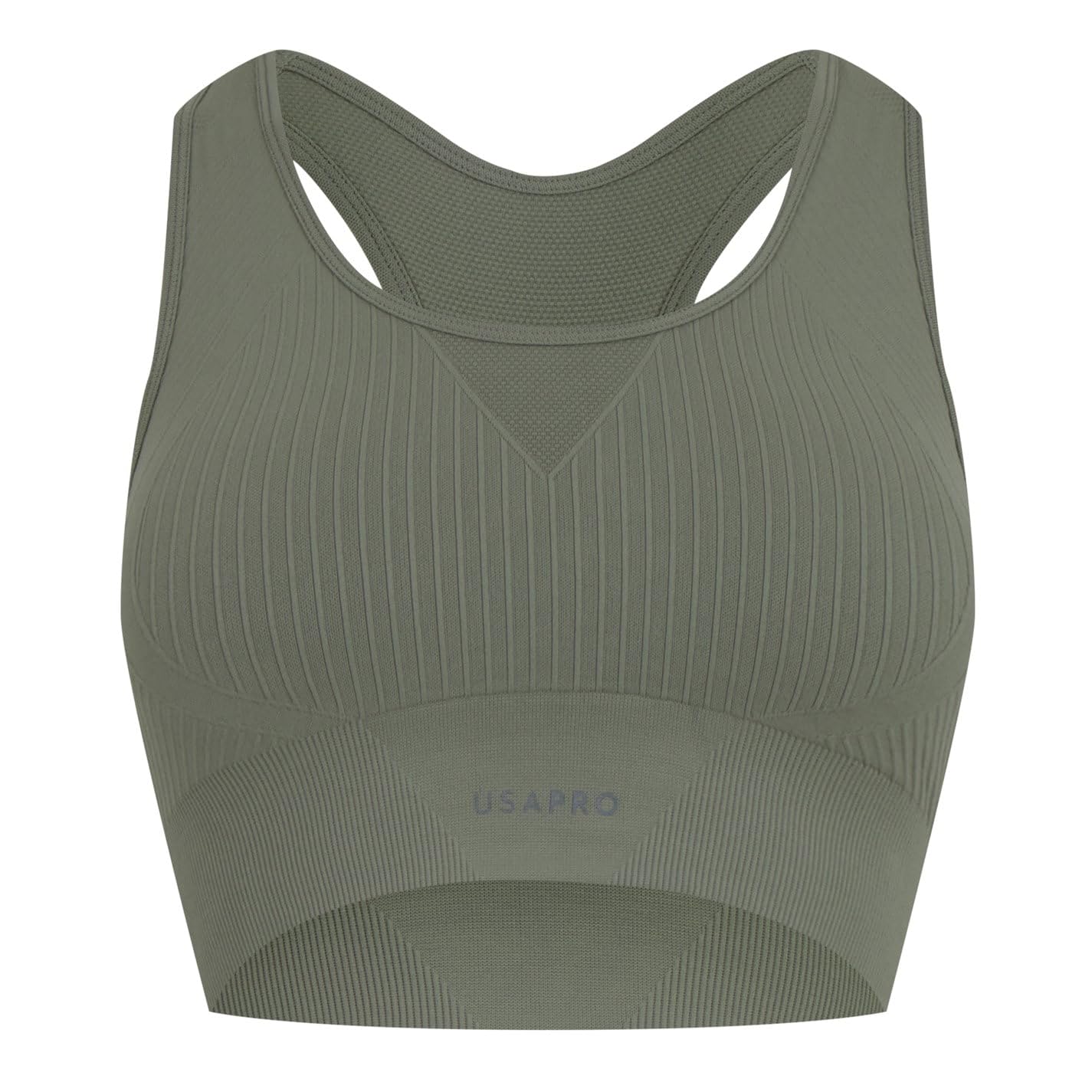 USA Pro Womens Core Seamless Crop Sports Bra Tea S