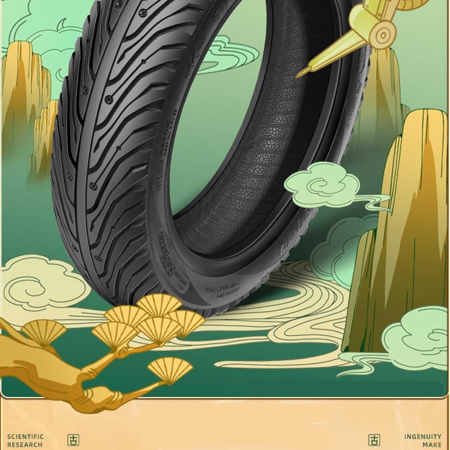 120/70-10 Opona Motocyklowa Tubeless Semi-Slick z Wysokoprzyczepną Mieszaną 120/70/10 Wzór na Deszcz i Śnieg oraz 120 70 10 Wytrzymała Opona Wszechpogodowa