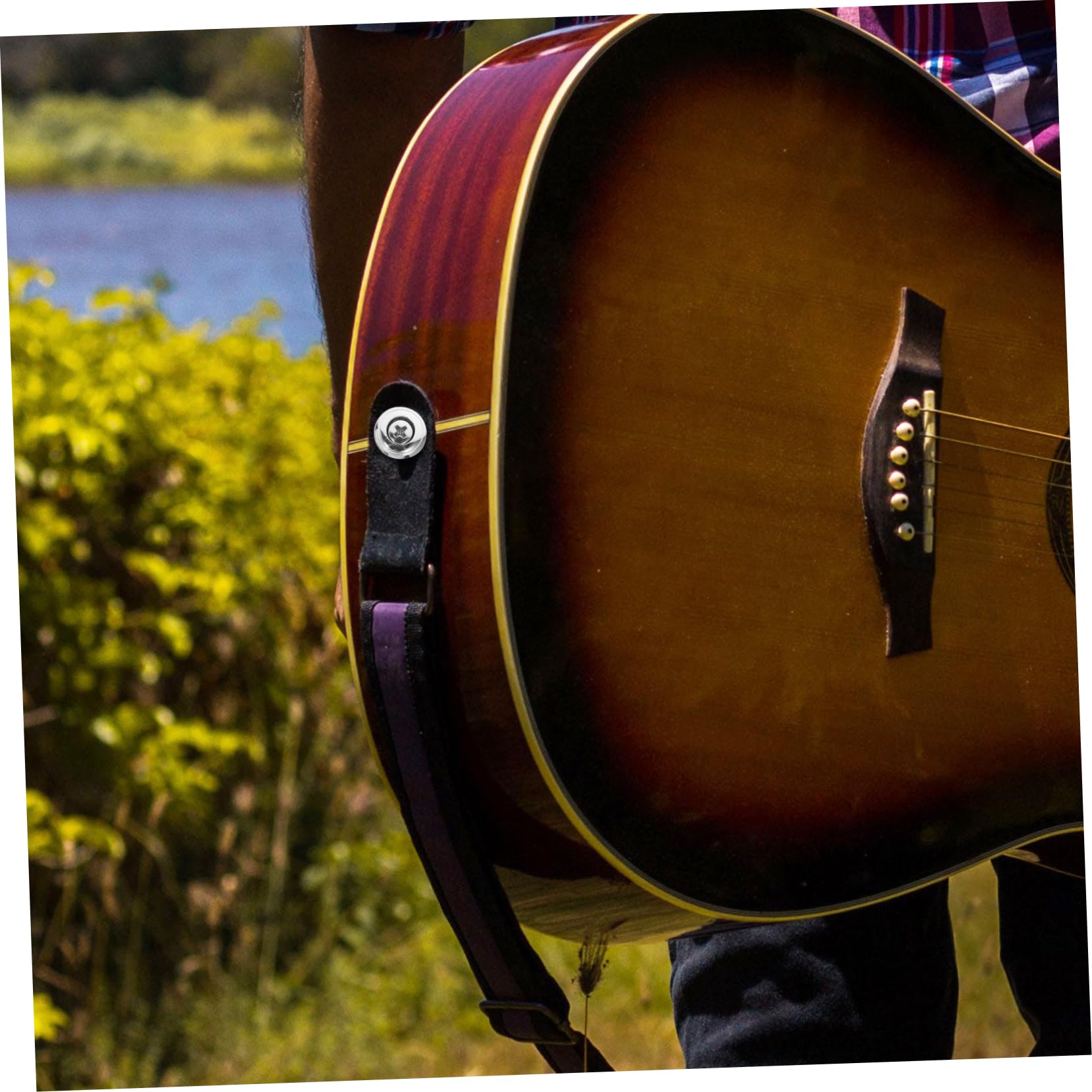 COSMEVIVI Guitar Strap Locks Guitar Strap Holder Buttons Set Metal Guitar Strap Lock Pin for Bass Guitar Repair Kit