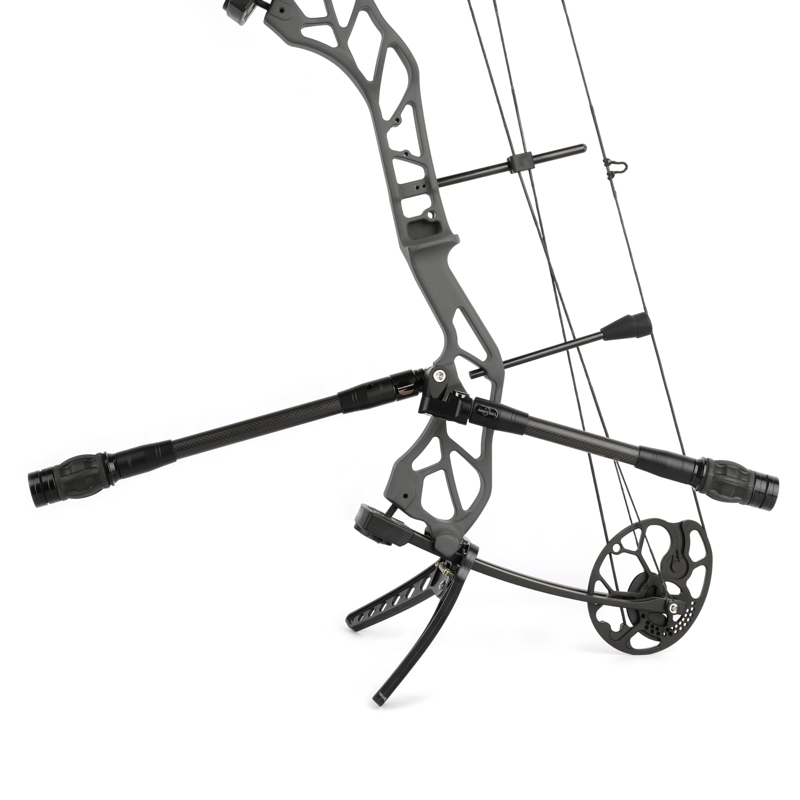 AMEYXGS Stabilisateur d'arc de tir à l'arc pour arc composé en fibre de carbone 3K de 15,2 cm, 20,3 cm, 25,4 cm, 30,5 cm et 38,1 cm, système d'amortissement, kit de poids, support de barre en V sur un
