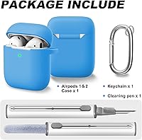 Vista 451 de Funda para AirPods Pro con kit de limpieza, funda de silicona suave para Apple AirPod Pro de 1ª/2ª generación, accesorios de funda AirPods Pro/Pro 2