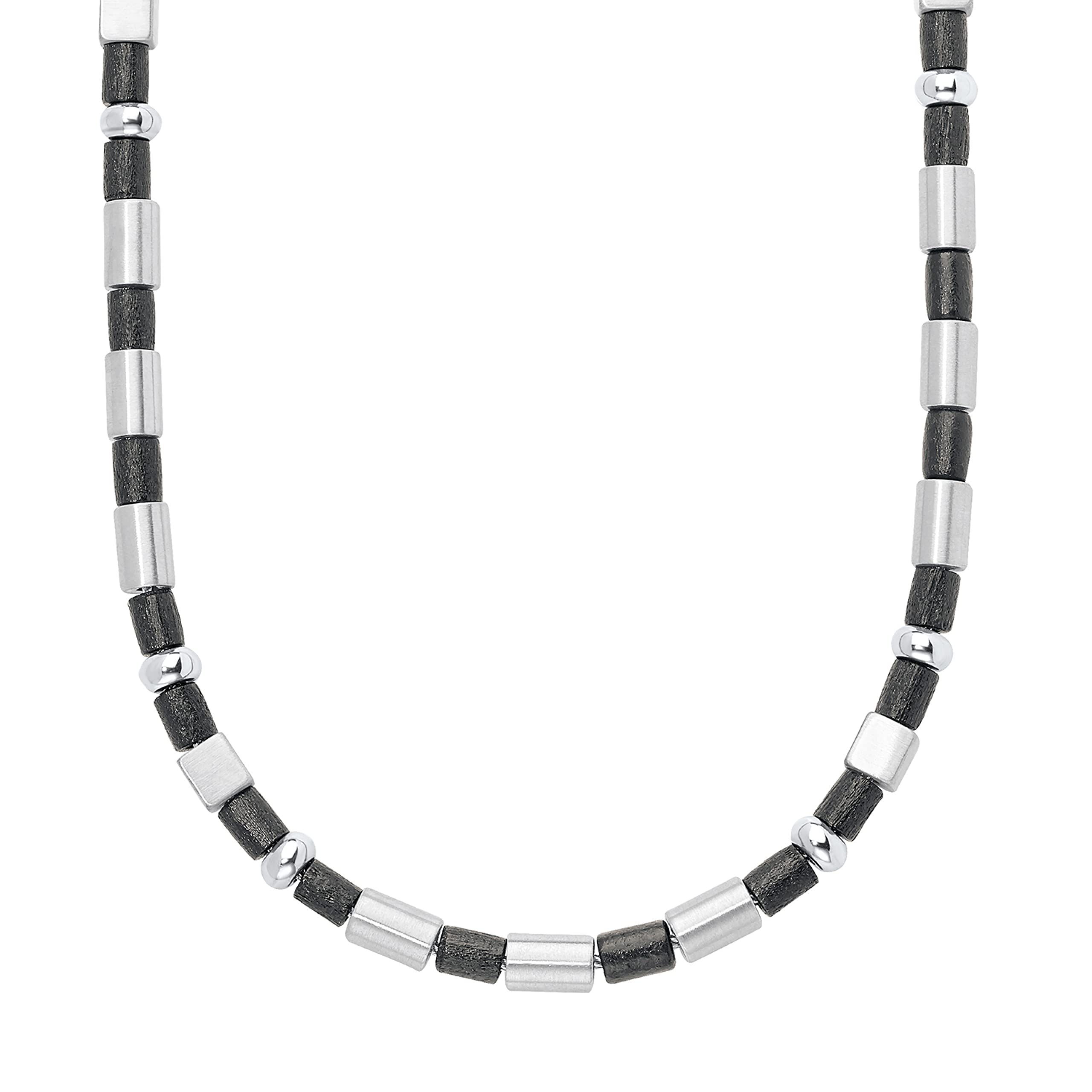 s.Oliver Necklaces Men Sets, 45 cm, Black, Comes in jewelry gift box, 9066360