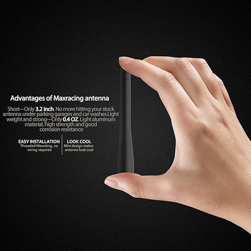 Miniatura 3 de MAXRACING Antena corta para camión compatible con Ford Mustang 1994-2009Carwash SafeAntena de repuesto de aluminio