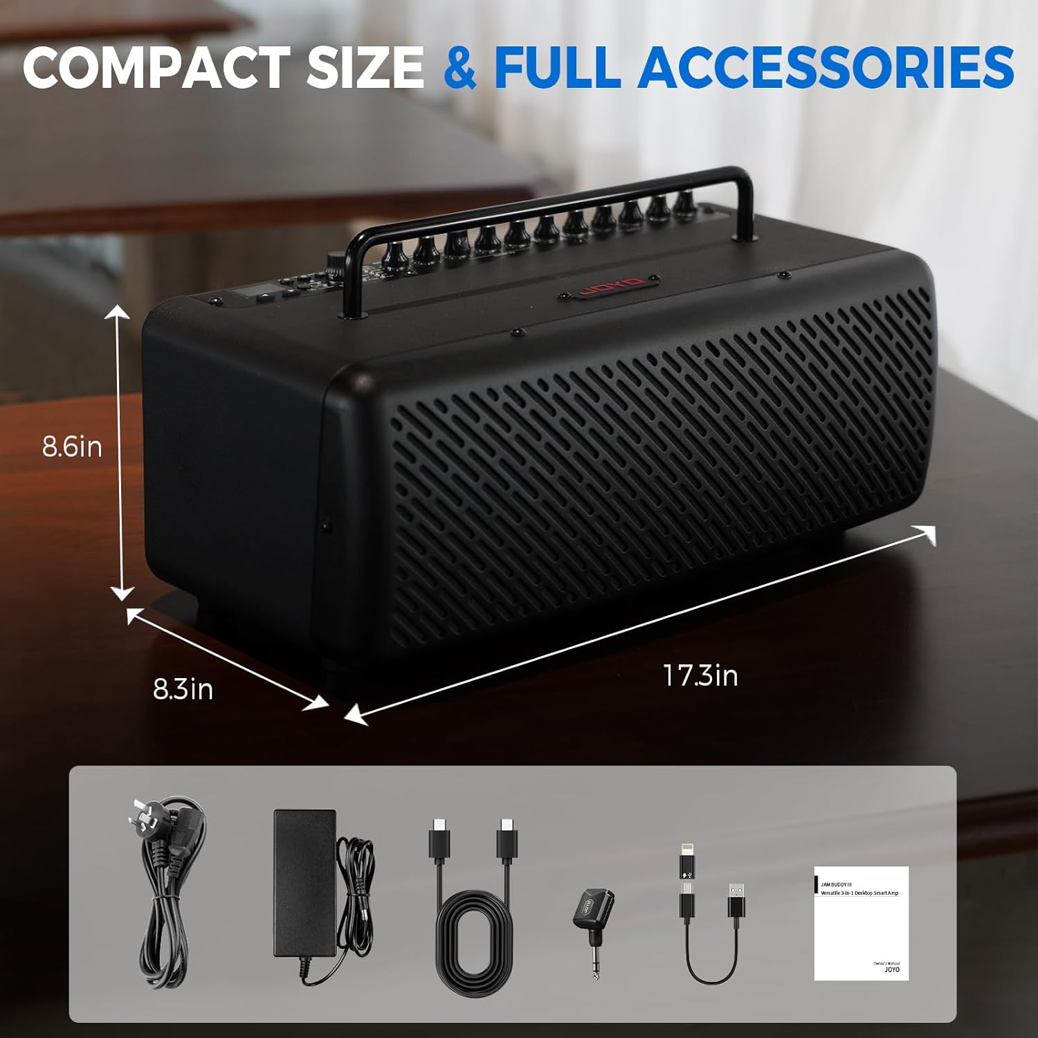 JOYO 40W Desktop Guitar Amp Portable,Professional Combo Guitar Amplifier Live Streaming & Recording with 8 Effects,Presets,Looper,Drum Machine & App for Electric Acoustic Bass Guitar (JAM Buddy III) - Image 8