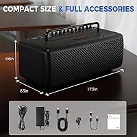 Vista 8 de JOYO Amplificador de Guitarra de Escritorio Portátil de 40W, Amplificador de Guitarra Combo Profesional, Transmisión en Vivo y Grabación con 8