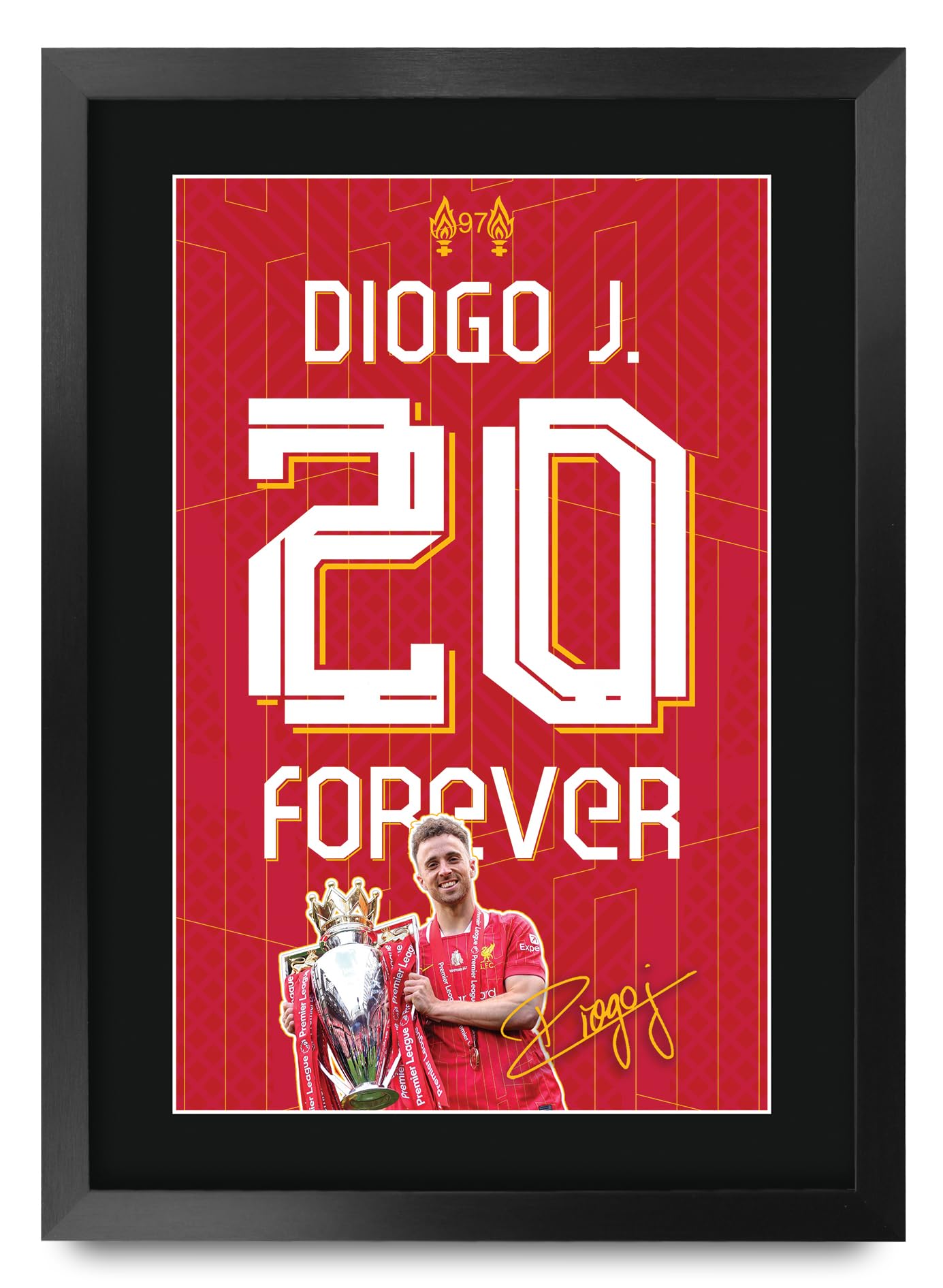 HWC Trading Diogo Jota Forever Liverpool Gifts Printed Signed Autograph Picture for Football Fans and Supporters - A3 Framed โ image 1