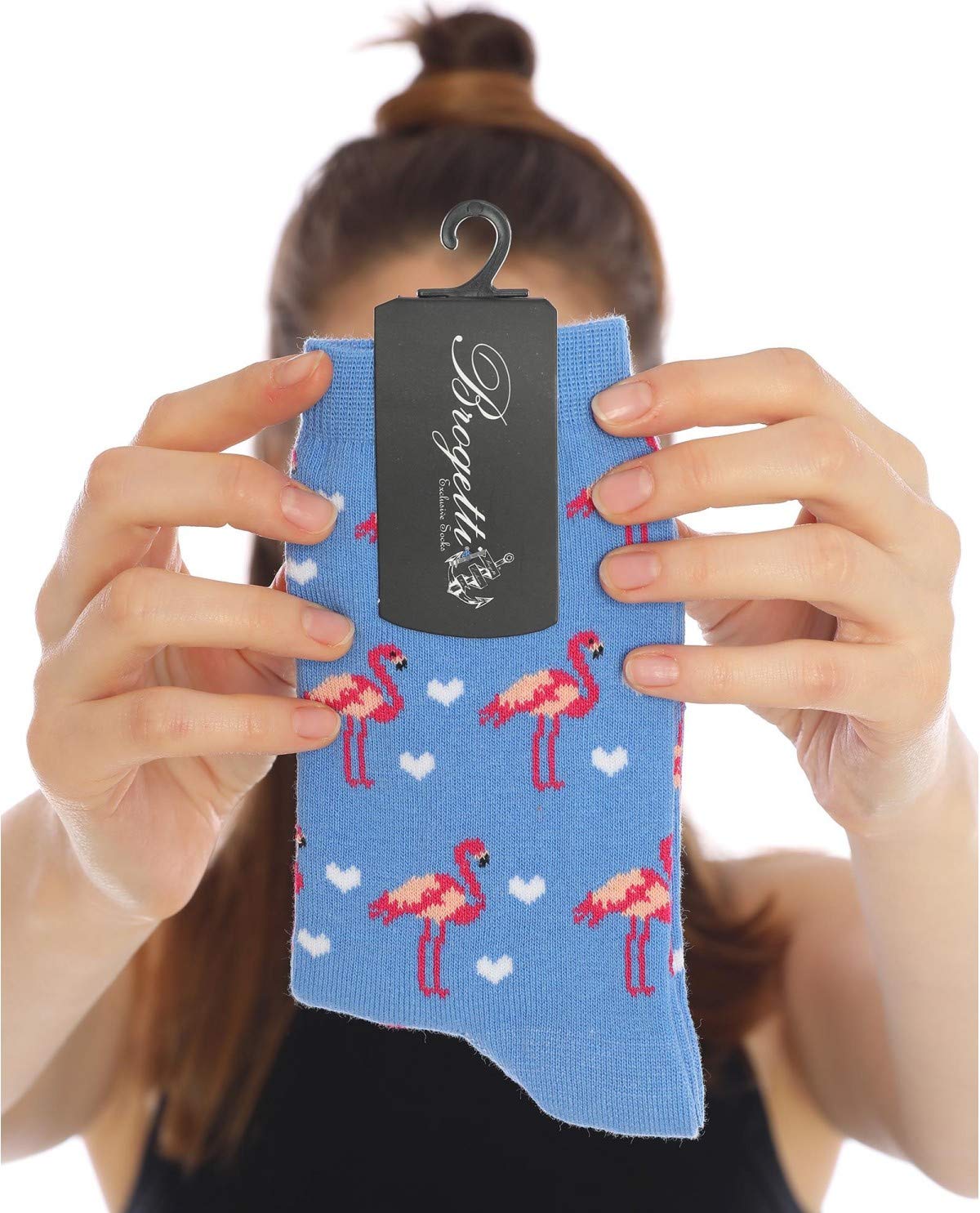 Socks Concept Women's Light Blue Blue Flamingo | Funky Socks Boys Fun Socks Girls | Size 4-7