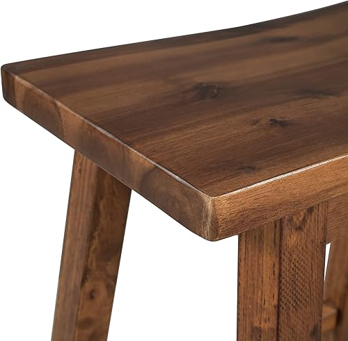 Miniatura 9 de Juego de mesa de comedor rústica de 3 piezas con altura de mostrador juego de bistró de madera maciza con 2 cajones de almacenamiento mesa de