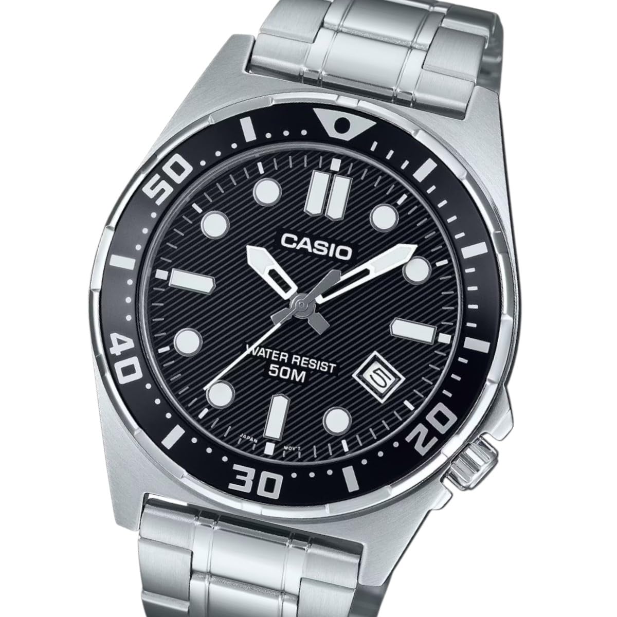Casio Reloj: Plateado MTD-135D-1AVDF, Plateado, Pulsera