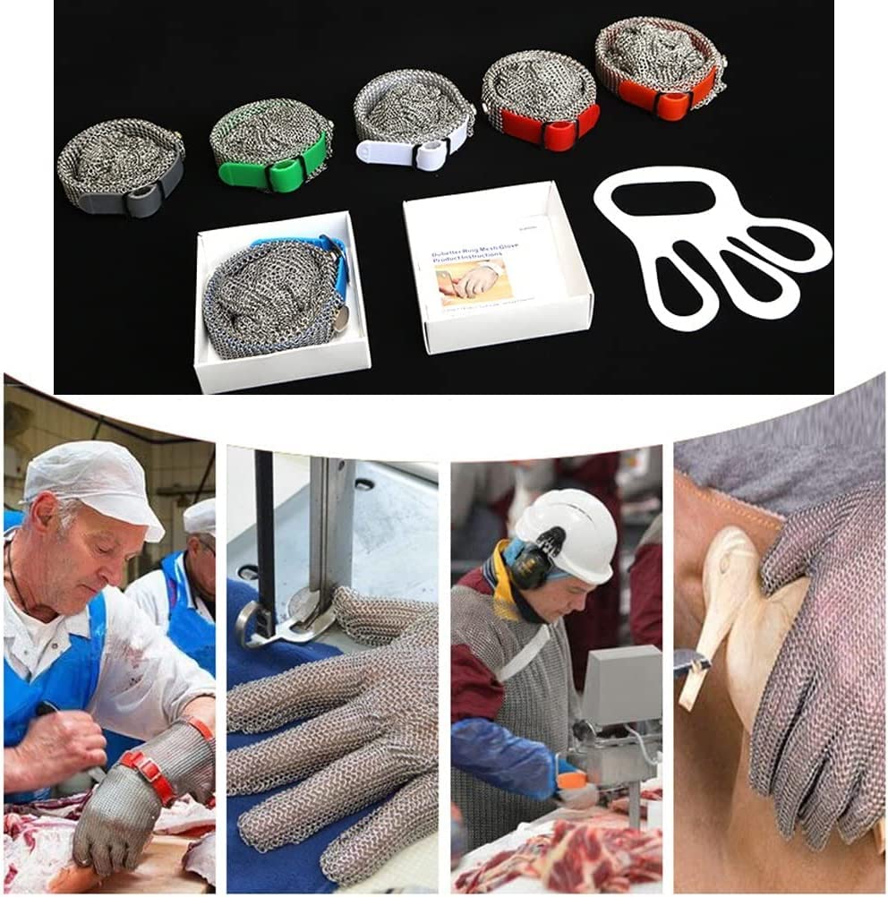 Anti-cut Gloves Cut-resistant Stainless Steel Gloves, Kitchen Restaurant Meat Cutting Metal Hinge Gloves, Food Grade Safety(XXS)