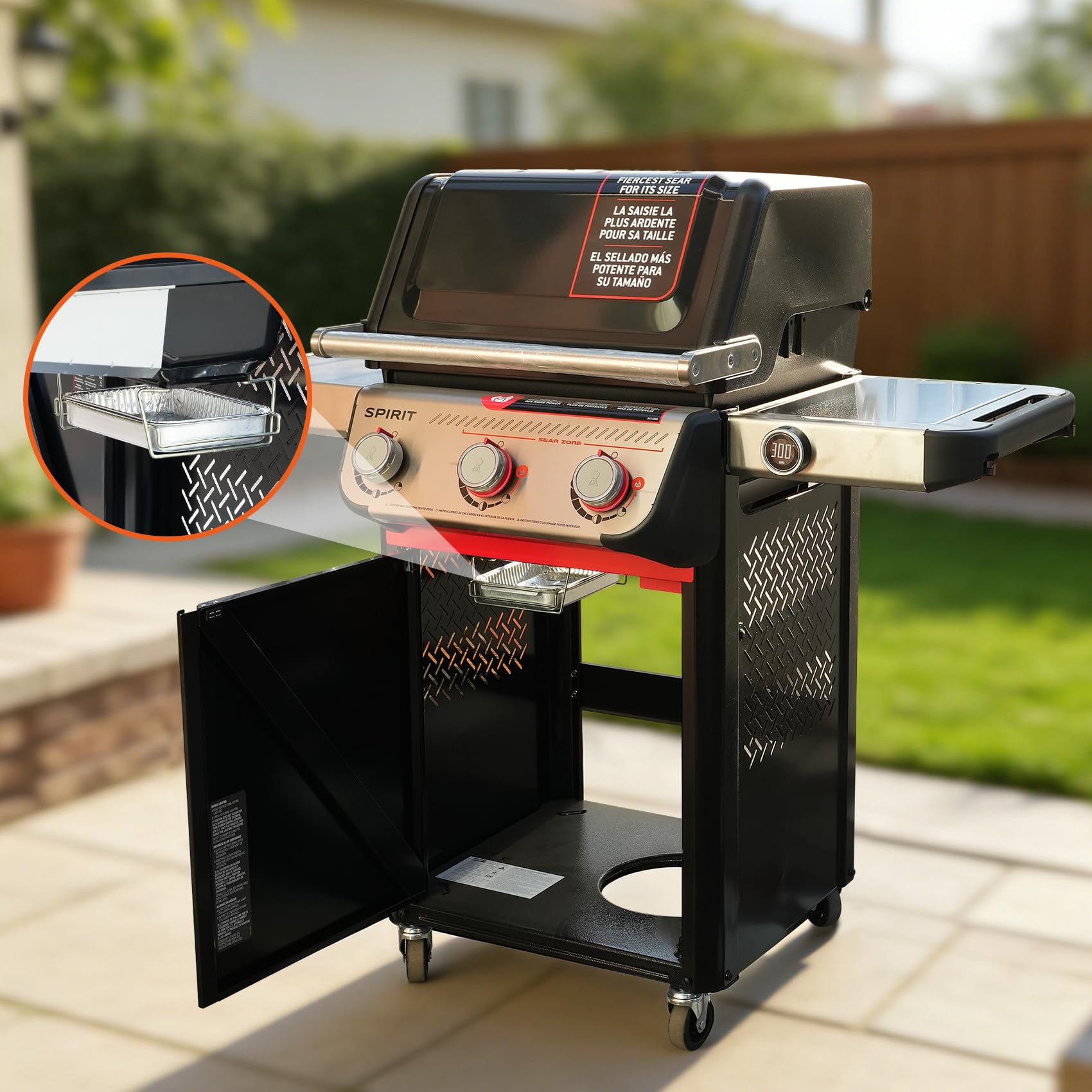 onlyfire Kit de Bac Récupérateur de Graisse pour Barbecue à Gaz Weber Spirit 2025 et Genesis 2022 - Inclus 1 Bac en Aluminium Robuste et 15 Barquettes Jetables - Accessoire Barbecue 22,8 x 15,5 cm
