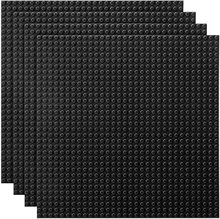 Etarnfly Paquete de 4 placas base clásicas, placas base de tablero de construcción de 25,5 x 25,5 cm, 100% compatibles con todas las principales marcas, color negro