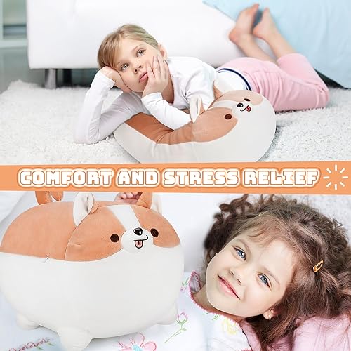 Miniatura 4 de Shiba Inu - Almohadas de peluche de Corgi de 20 pulgadas, animales de peluche gigantes de Corgi, almohada de felpa para abrazar, cojín suave de