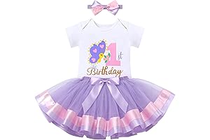 ODASDO Baby Girl Animal Theme 1st Birthday Cake Smash Outfit Tutu Skirt Headband Set