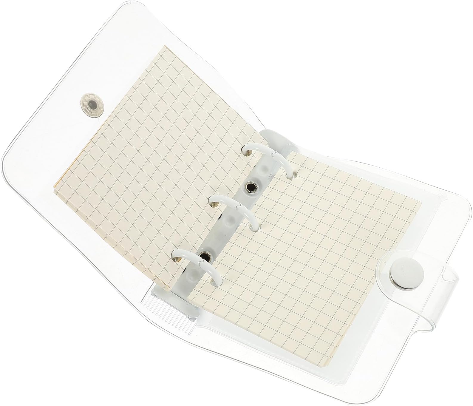 HONITANO Multi-function Small Loose-leaf Binder Notebook with Transparent Cover Smooth Writing Notepad for Scrapbooking Planning and Everyday Notes Convenient Portable Organizer